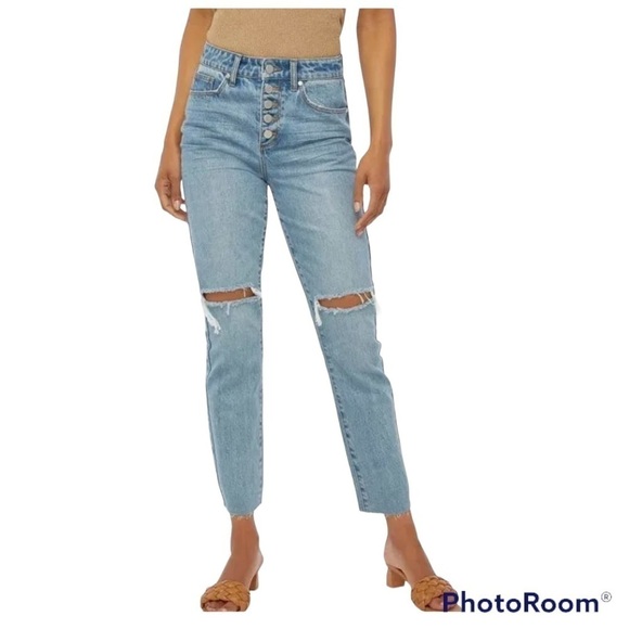 JustFab Denim - NWT Just Fab High Rise Button Fly Straight Leg Relaxed Jeans | Size 30